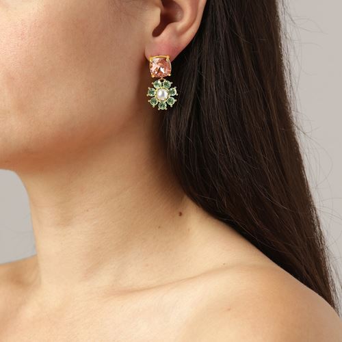 poppy light green peach white pearl 